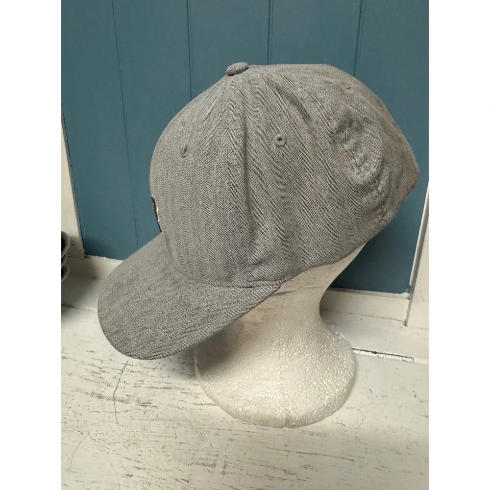Kangol Flexfit Herringbone Baseball Cap Grey Embroidered Logo Hat Mens